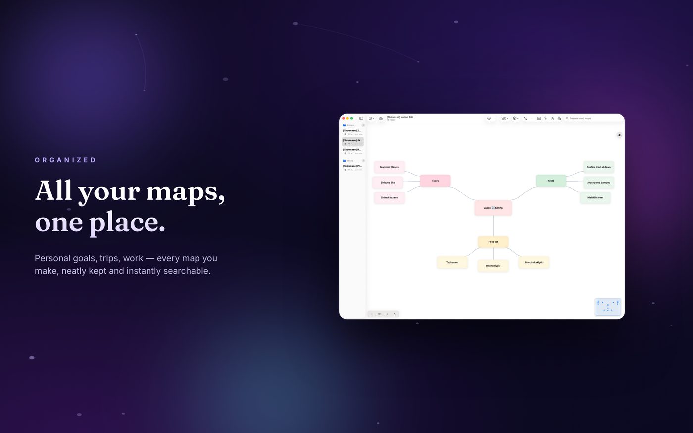 The Threadmap library on Mac with all your maps in one place