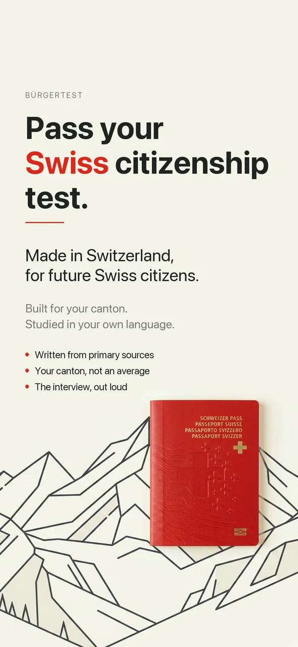 B&uuml;rgertest &mdash; the Swiss naturalisation test, built for your canton