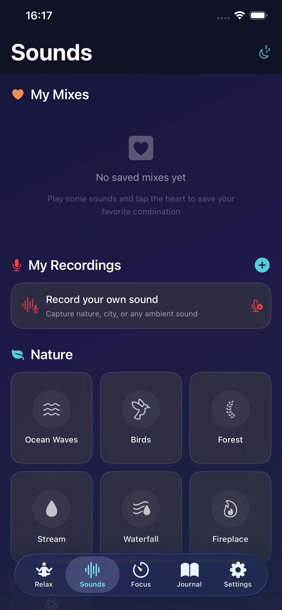 Sound mixing with nature sounds