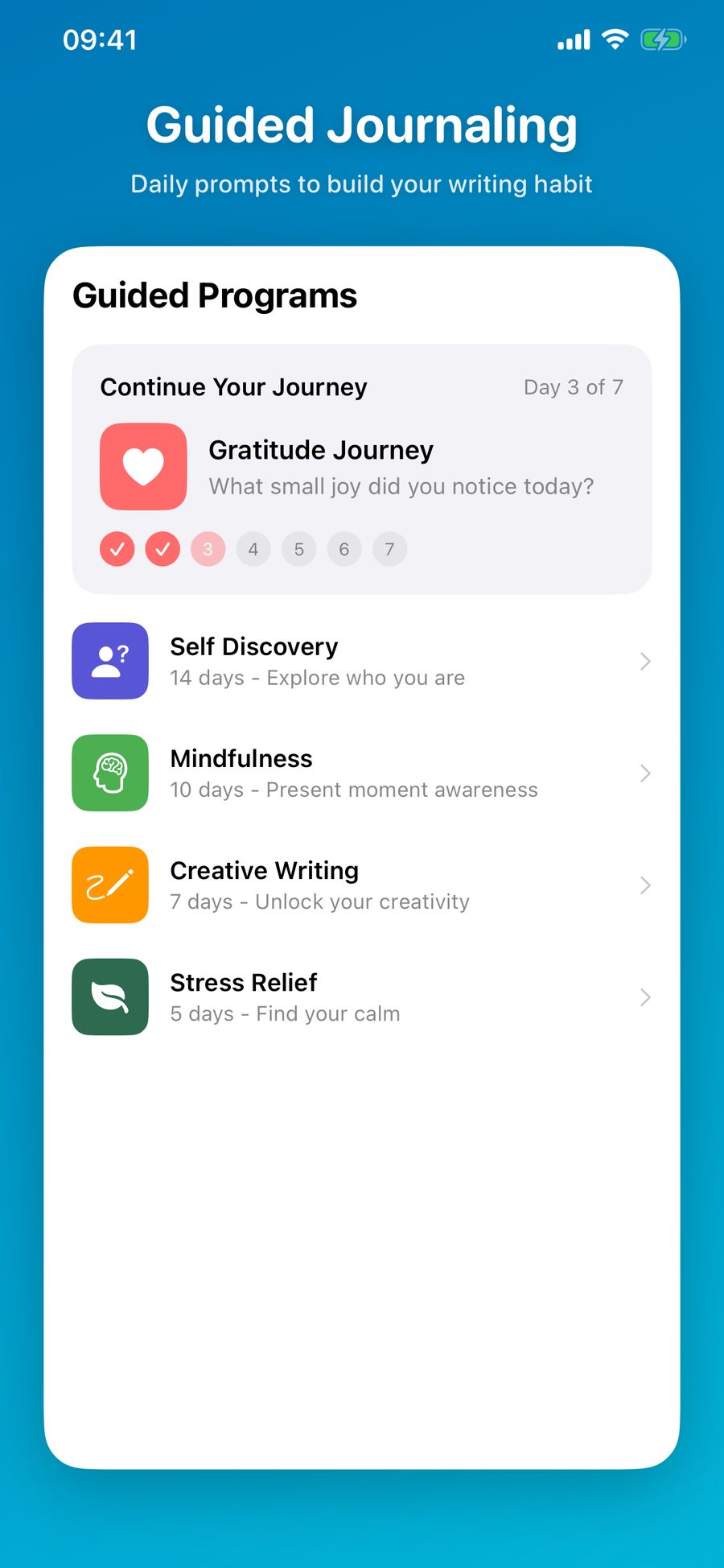 Guided journaling programs