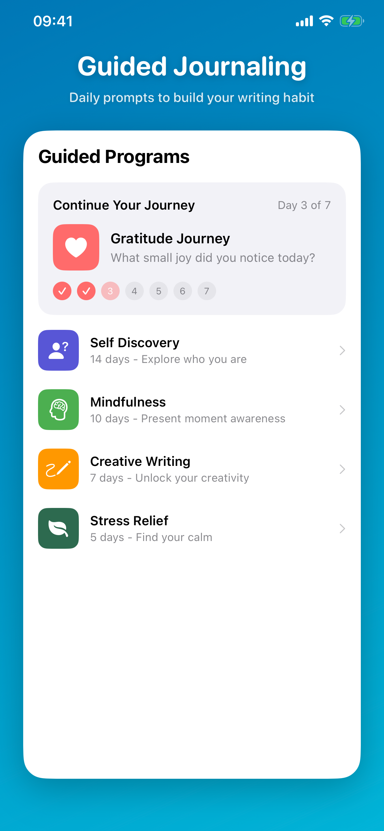 Guided journaling programs