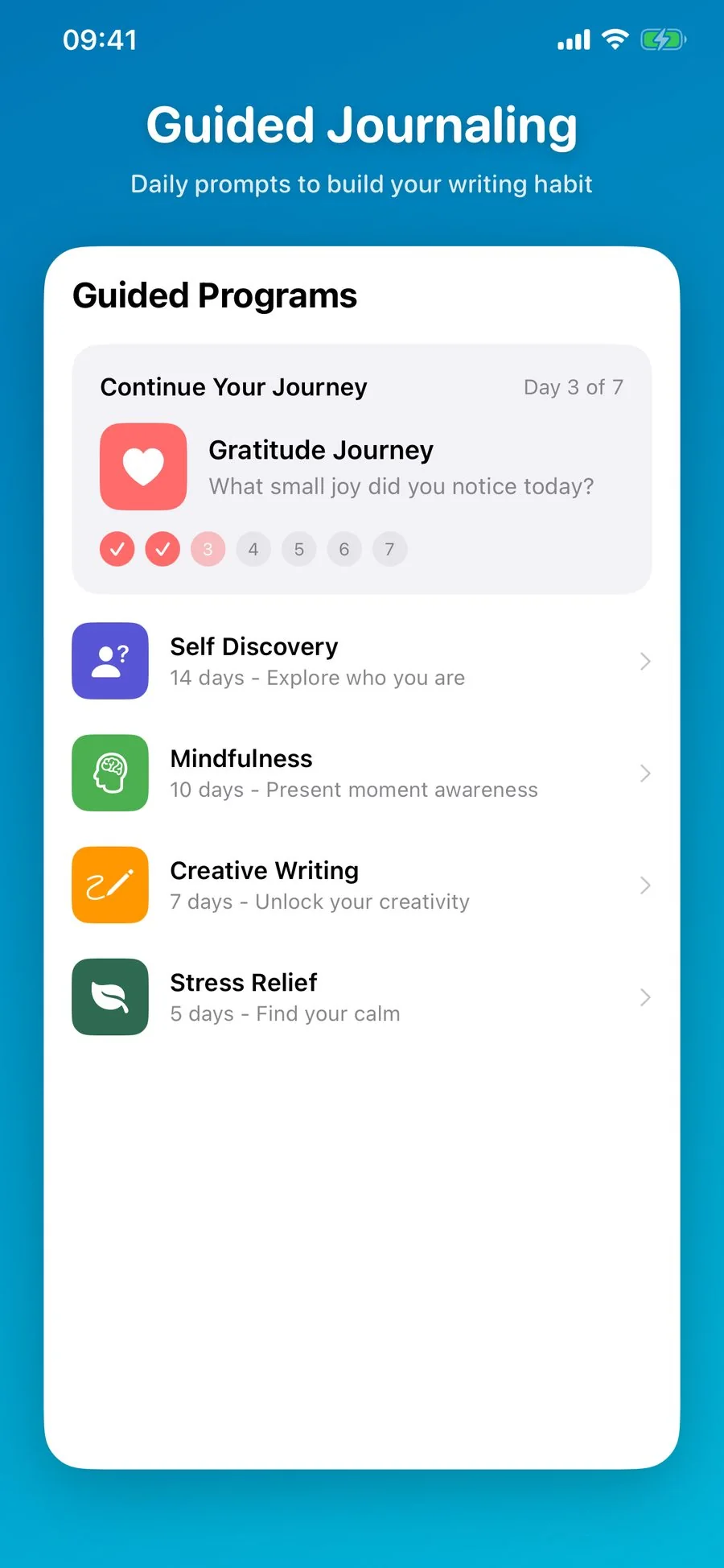 Guided journaling programs