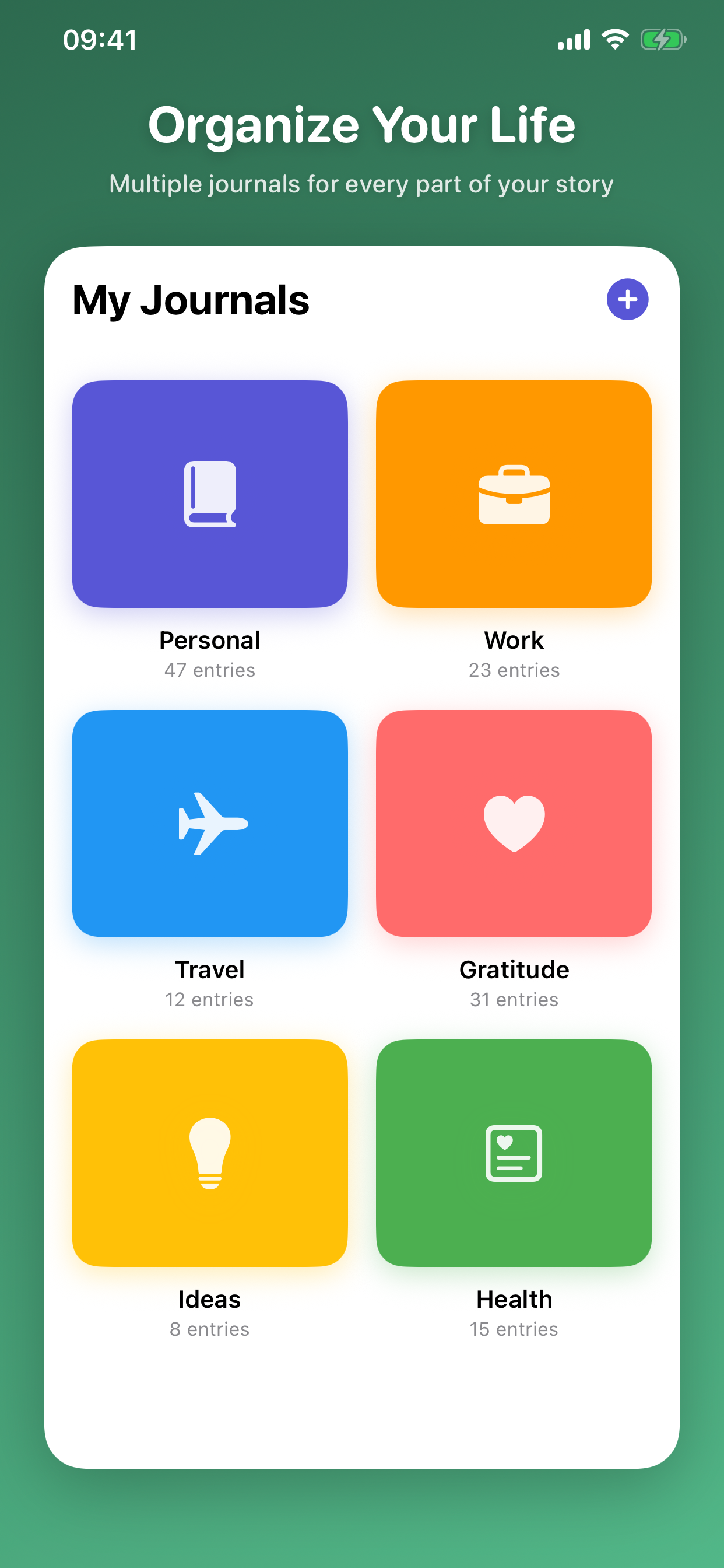 Multiple journals for different areas of life