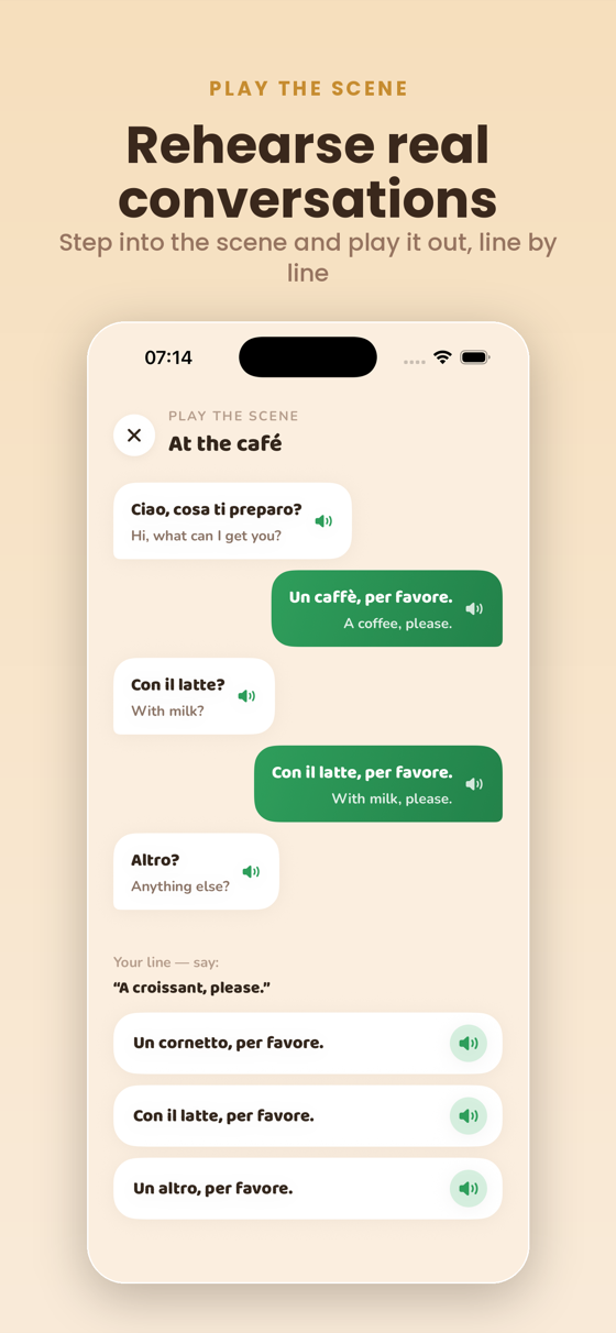 Play the Scene — act out a dialogue