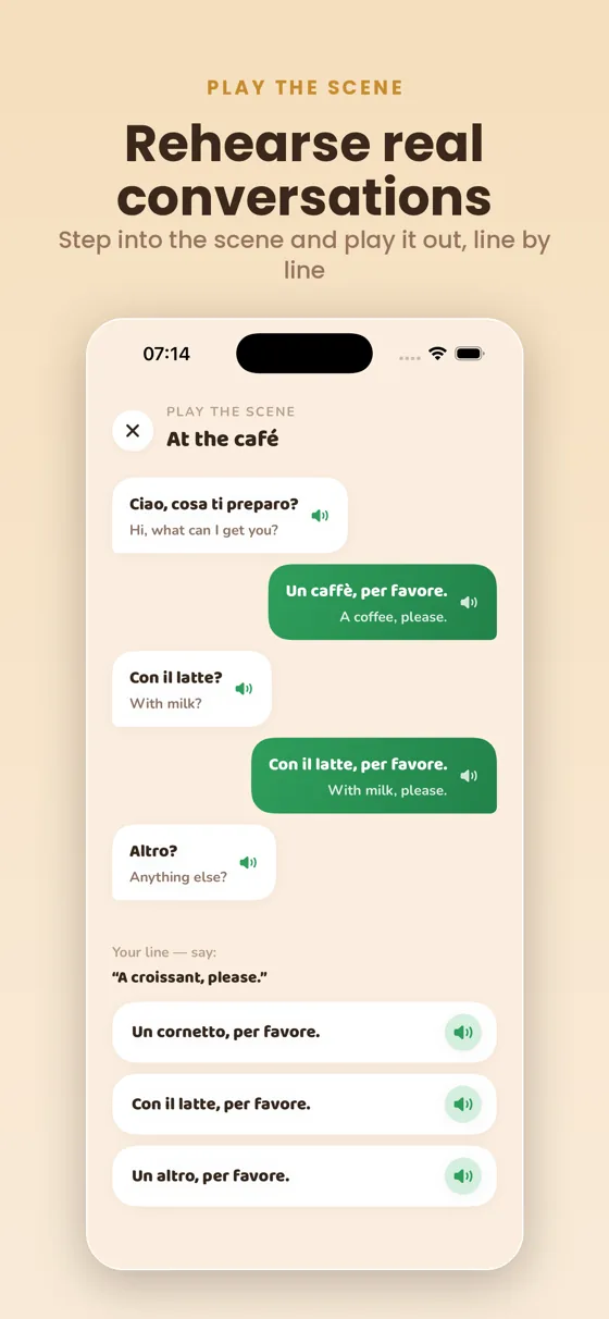Play the Scene — act out a dialogue
