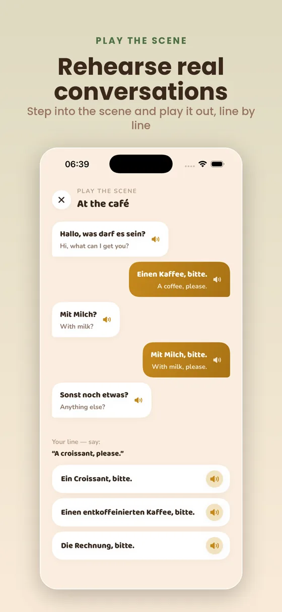 Play the Scene — act out a dialogue