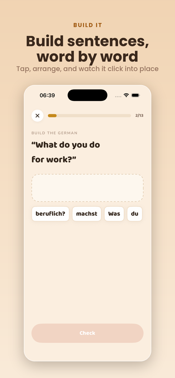 Build the sentence exercise