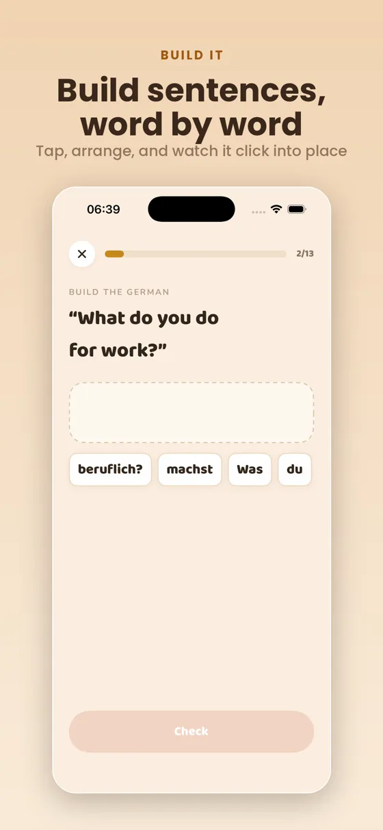 Build the sentence exercise