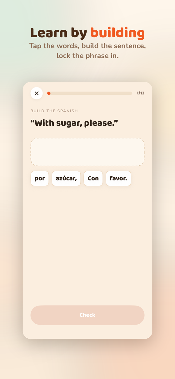 Build the sentence exercise