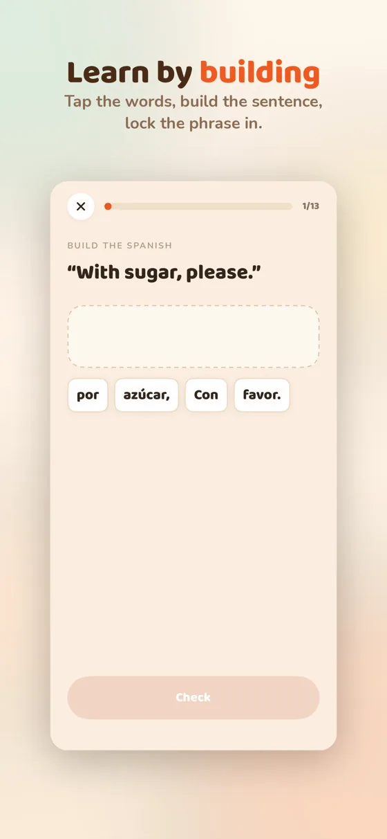 Build the sentence exercise