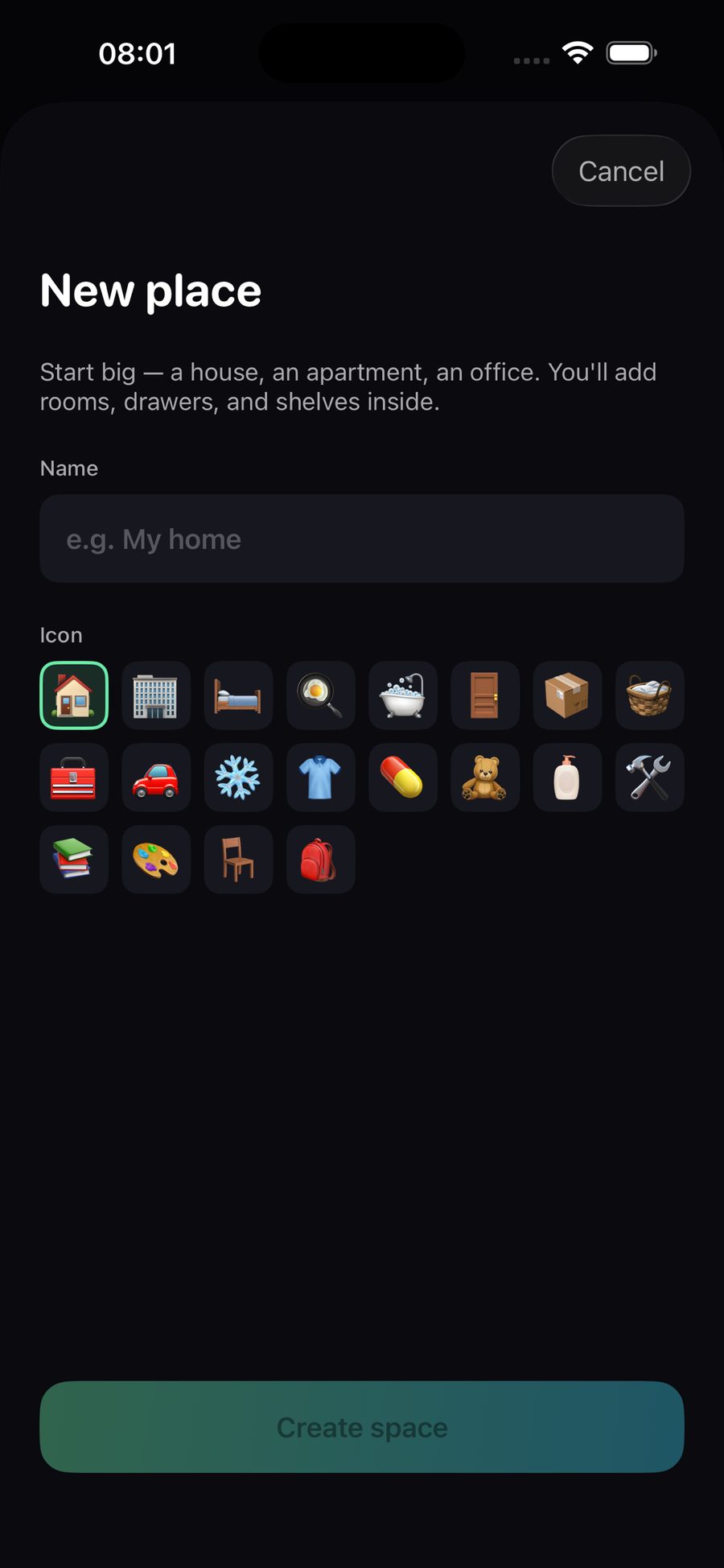 Creating a new space