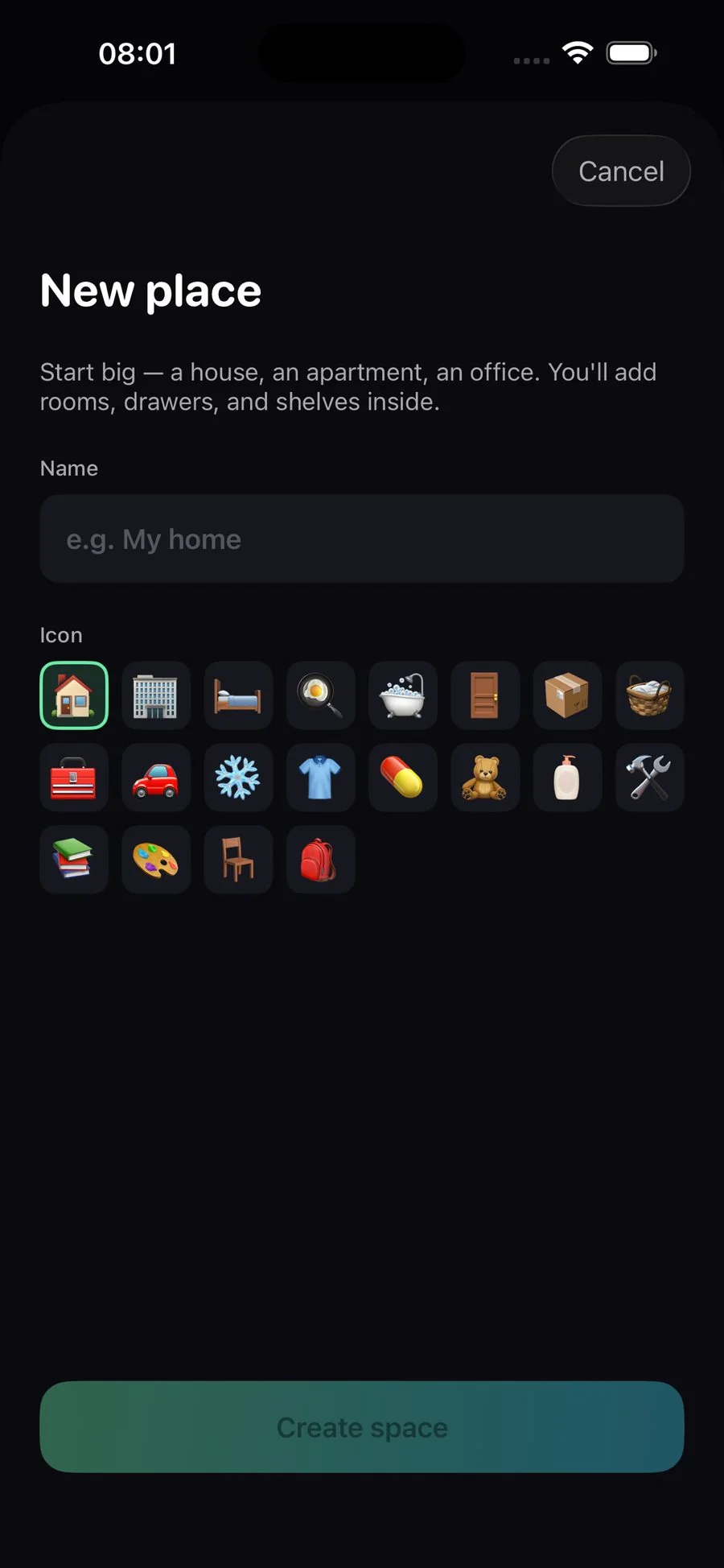 Creating a new space