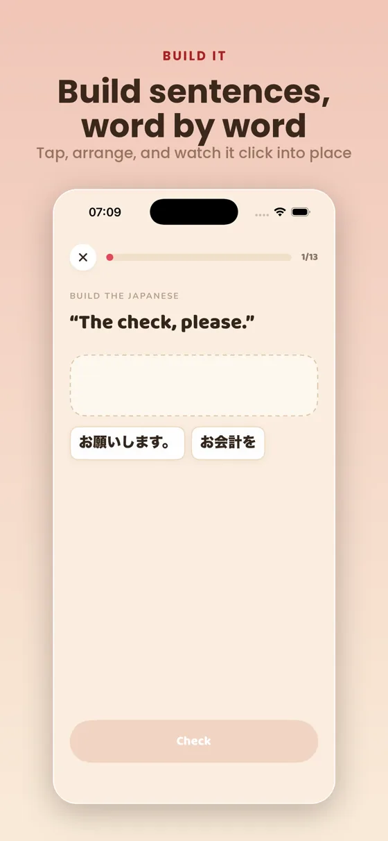 Build the sentence exercise