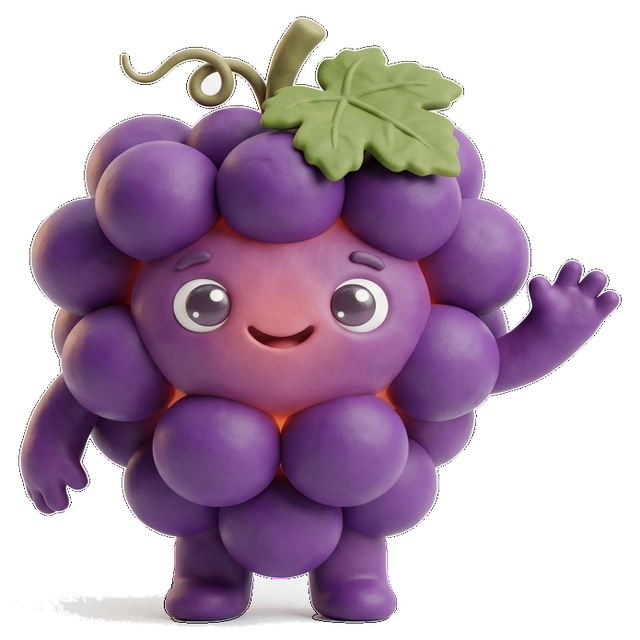 ყურძენი mascot, a baby grape