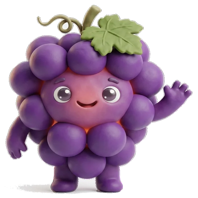 ყურძენი mascot, a baby grape