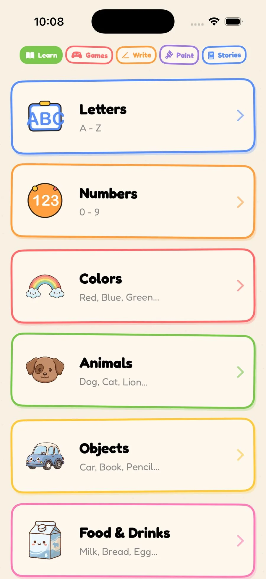 Learn Menu