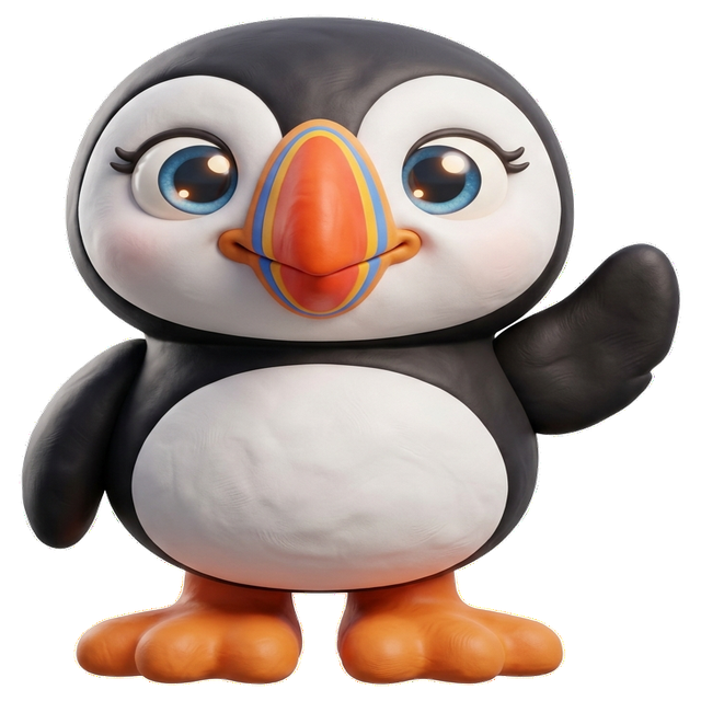 Lundi mascot, a baby puffin