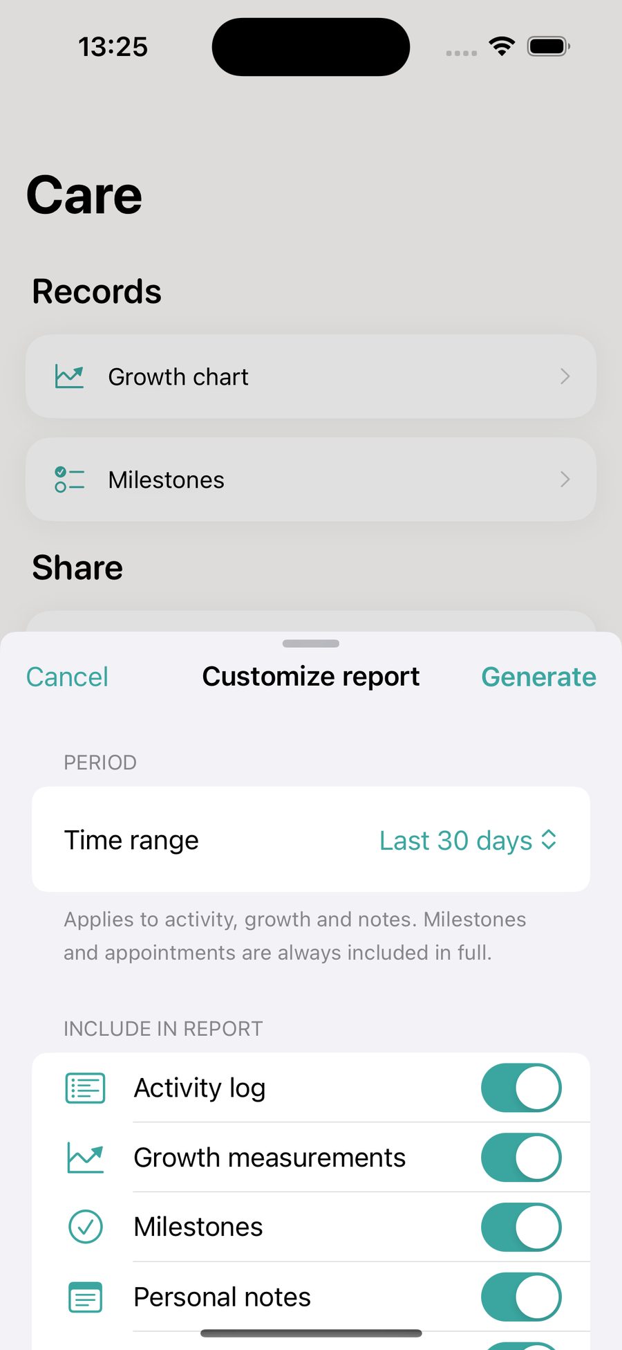 Customizable PDF report