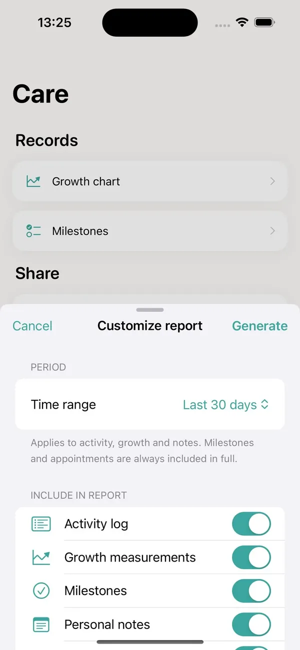 Customizable PDF report
