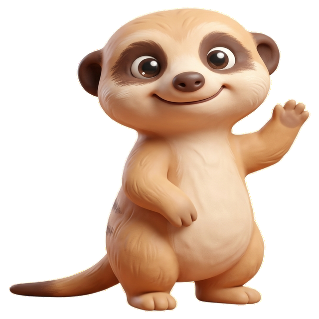 Meerkie mascot, a baby meerkat