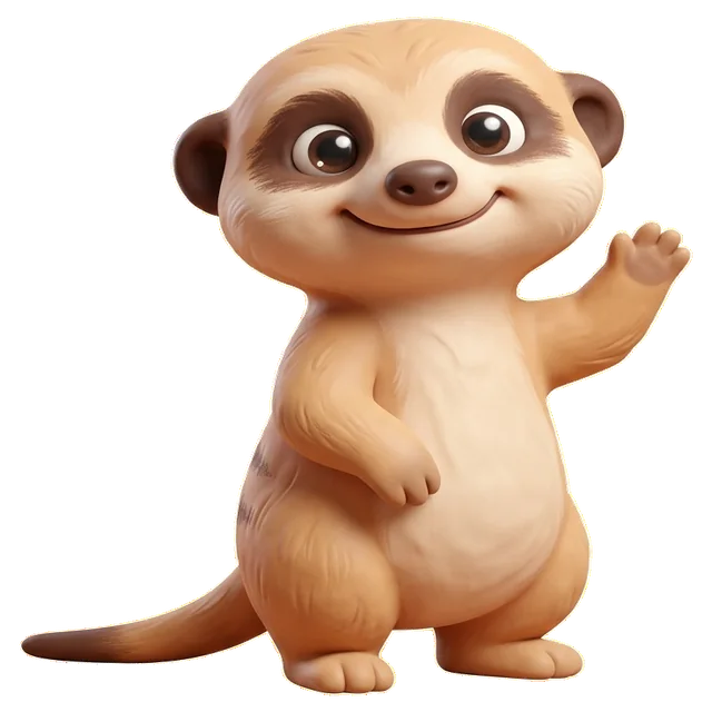 Meerkie mascot, a baby meerkat