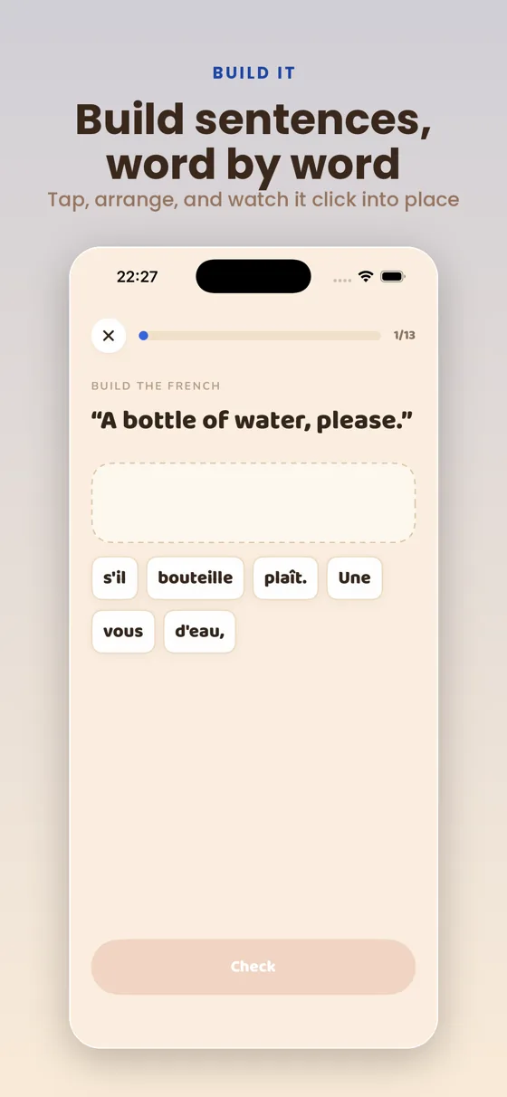 Build the sentence exercise
