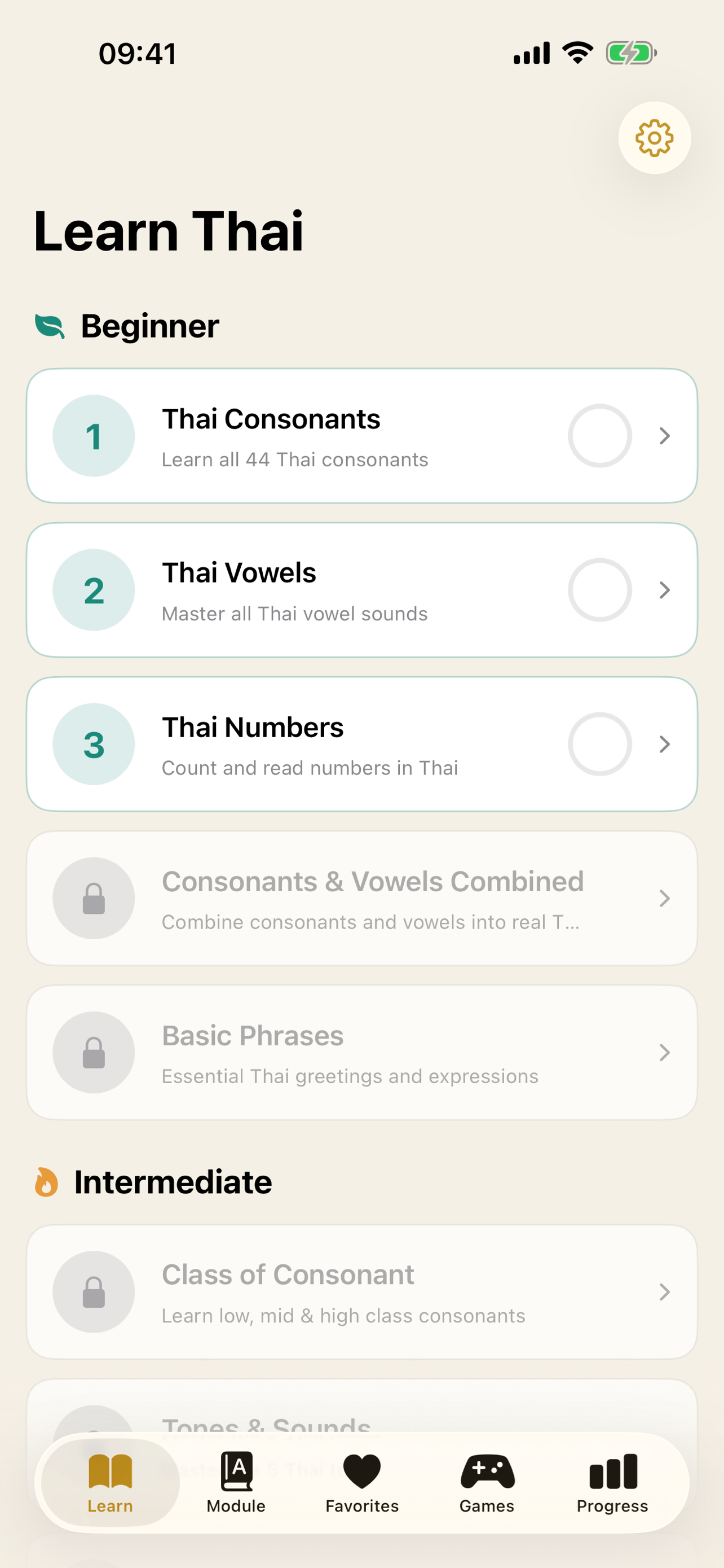 Learn Thai - Chapter List