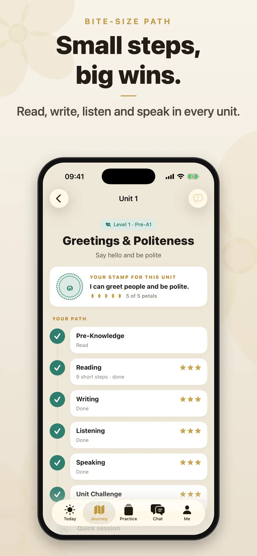 Unit path — read, write, listen and speak