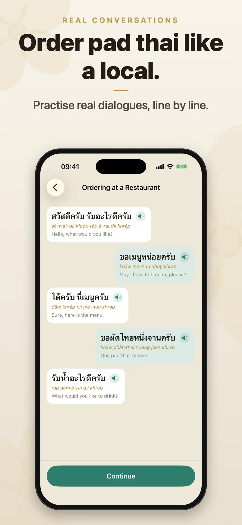 Role-play — order pad thai like a local
