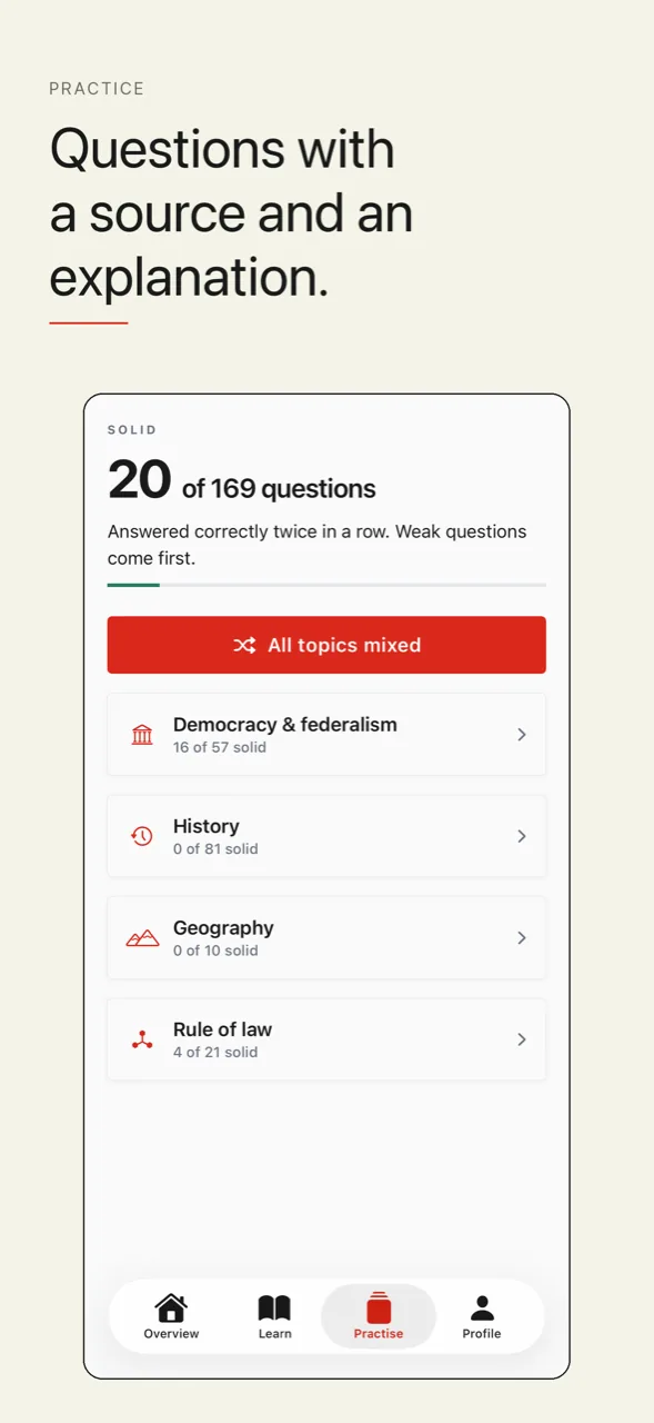 Practice with immediate feedback