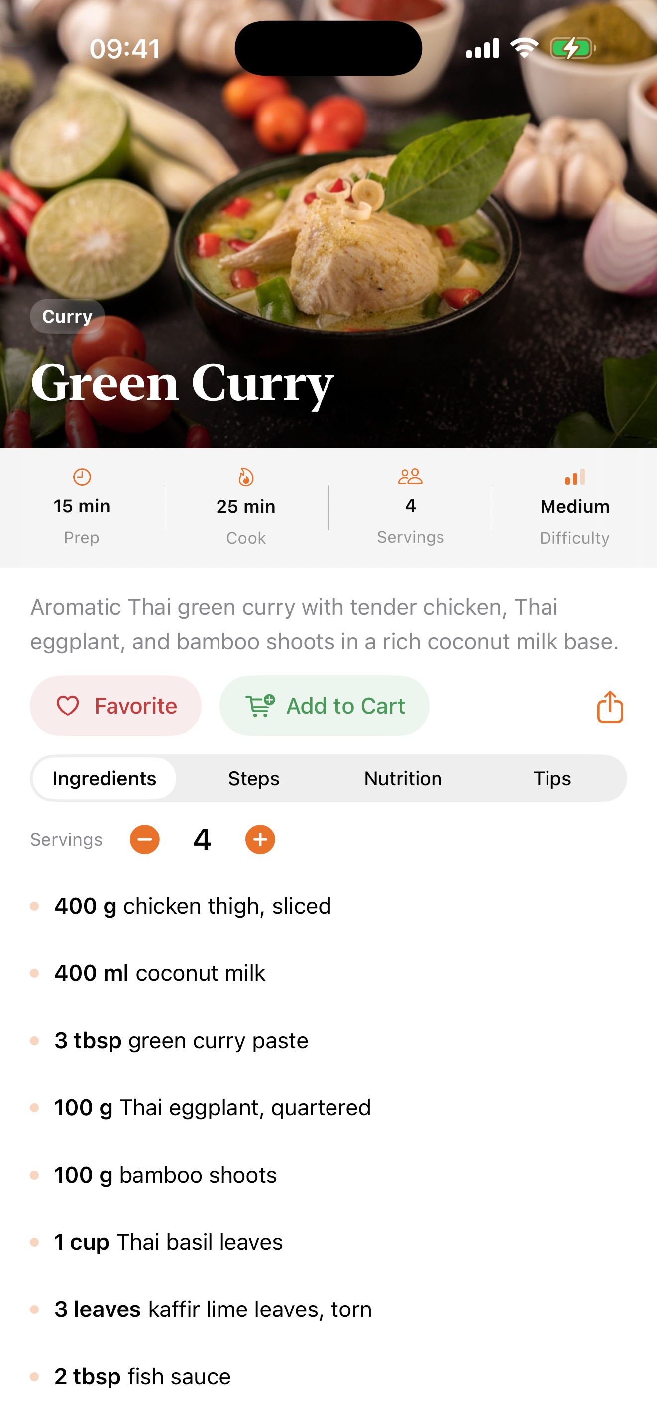Green Curry recipe detail