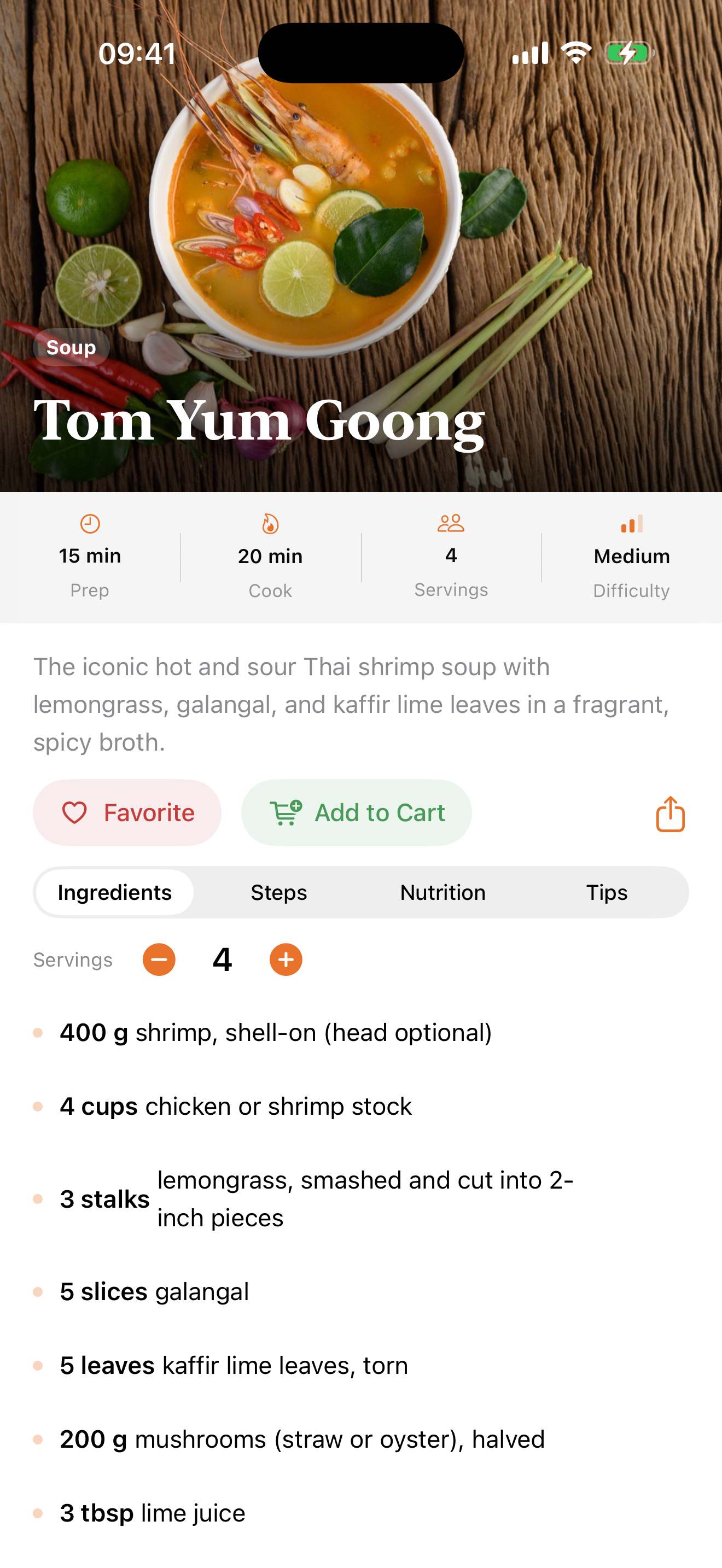 Tom Yum recipe detail