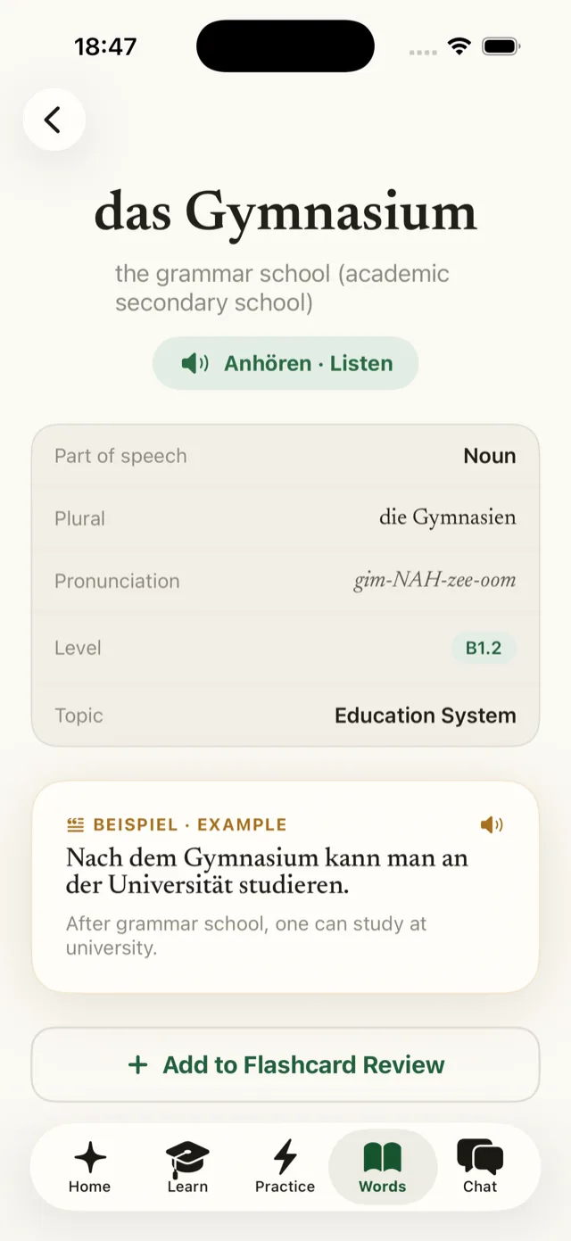 Word detail — dictionary