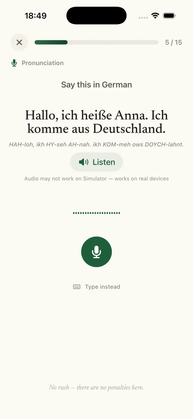 Pronunciation practice