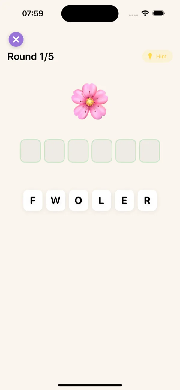 Word unscramble game spelling flower