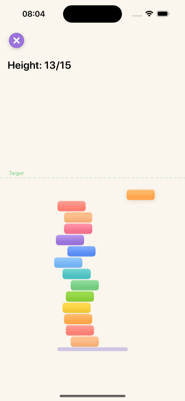 Stacking tower balance game